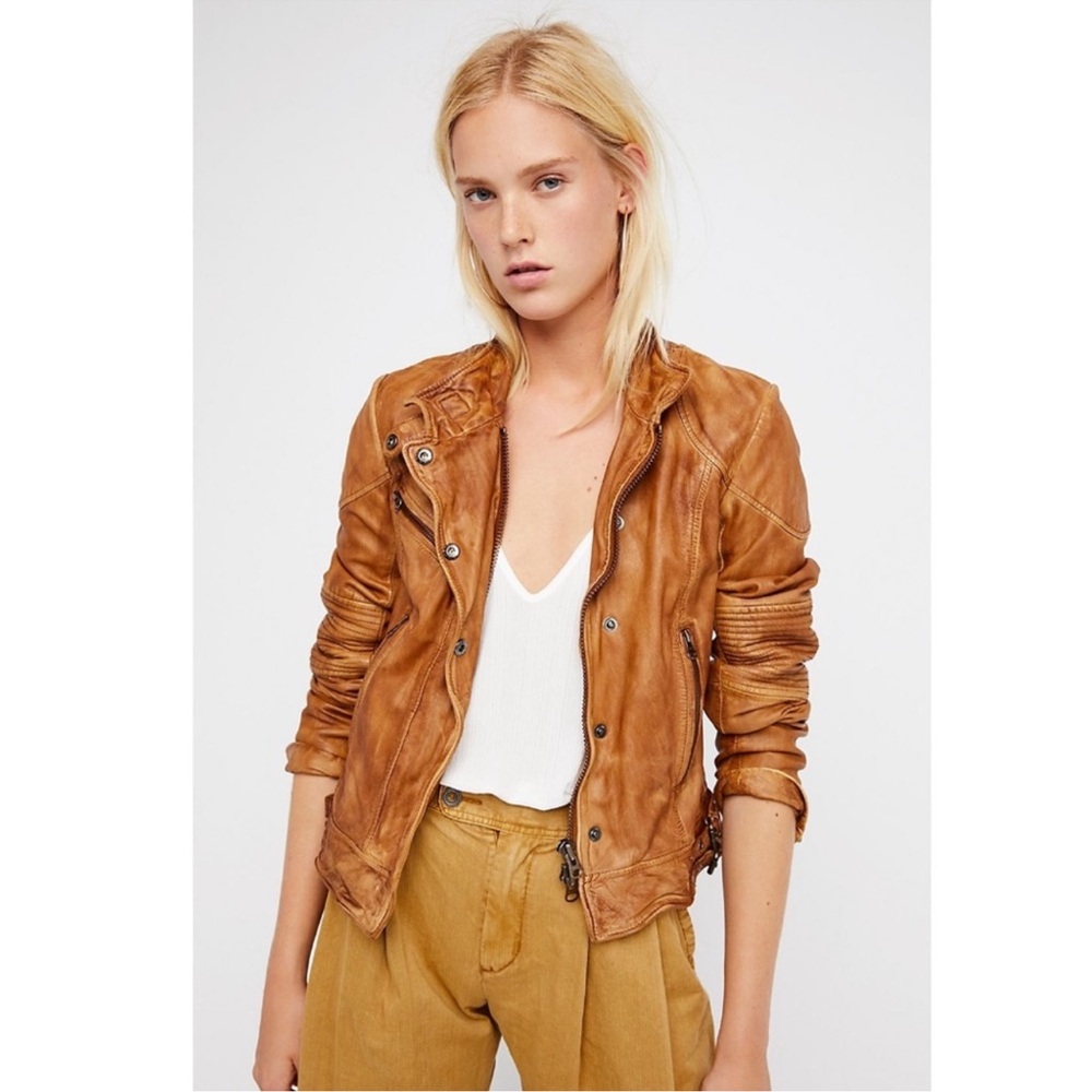 🔥REDUCED🔥 FREE PEOPLE Fitted and Rugged Leather Jacket - Picture 8 of 9